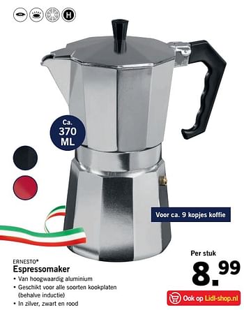 Aanbiedingen Ernesto espressomaker - Ernesto - Geldig van 23/10/2017 tot 29/10/2017 bij Lidl