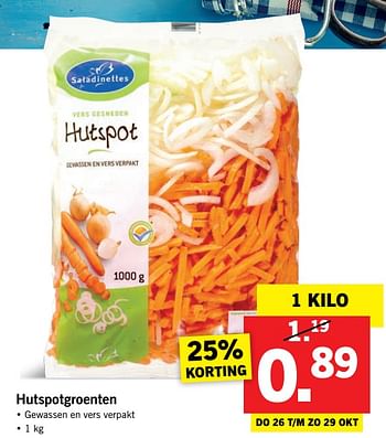 Aanbiedingen Hutspotgroenten - Saladinettes - Geldig van 23/10/2017 tot 29/10/2017 bij Lidl