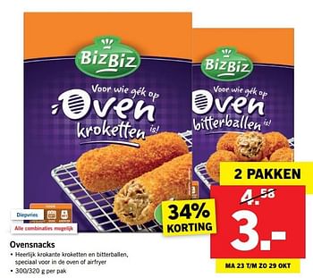 Aanbiedingen Ovensnacks - BizBiz - Geldig van 23/10/2017 tot 29/10/2017 bij Lidl