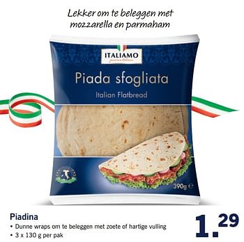 Aanbiedingen Piadina - Italiamo - Geldig van 23/10/2017 tot 29/10/2017 bij Lidl