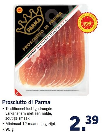 Aanbiedingen Prosciutto di parma - Prosciutto di Parma - Geldig van 23/10/2017 tot 29/10/2017 bij Lidl