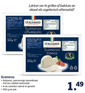 Aanbiedingen Scamorza - Italiamo - Geldig van 23/10/2017 tot 29/10/2017 bij Lidl