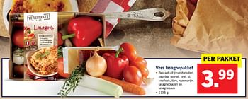 Aanbiedingen Vers lasagnepakket - Italiamo - Geldig van 23/10/2017 tot 29/10/2017 bij Lidl