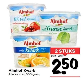 Aanbiedingen Almhof kwark - Almhof - Geldig van 22/10/2017 tot 28/10/2017 bij Vomar