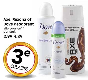 Aanbiedingen Axe, rexona of dove deodorant - Huismerk - Em-té - Geldig van 22/10/2017 tot 28/10/2017 bij Em-té