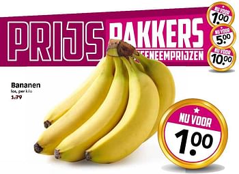 Aanbiedingen Bananen - Huismerk - Em-té - Geldig van 22/10/2017 tot 28/10/2017 bij Em-té
