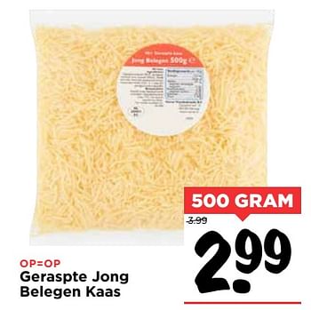 Aanbiedingen Geraspte jong belegen kaas - Huismerk Vomar - Geldig van 22/10/2017 tot 28/10/2017 bij Vomar