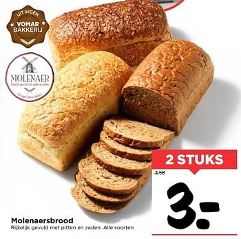 Aanbiedingen Molenaersbrood - Huismerk Vomar - Geldig van 22/10/2017 tot 28/10/2017 bij Vomar