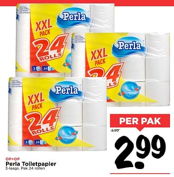 Aanbiedingen Perla toiletpapier - Perla - Geldig van 22/10/2017 tot 28/10/2017 bij Vomar