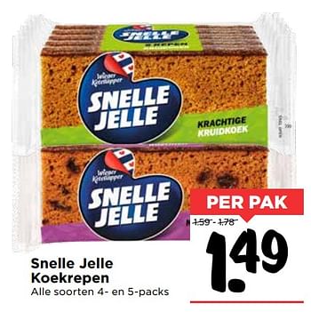 Aanbiedingen Snelle jelle koekrepen - Snelle Jelle - Geldig van 22/10/2017 tot 28/10/2017 bij Vomar