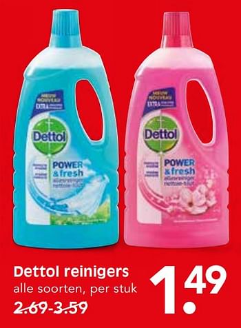 Aanbiedingen Dettol reinigers alle soorten - Dettol - Geldig van 22/10/2017 tot 28/10/2017 bij Em-té