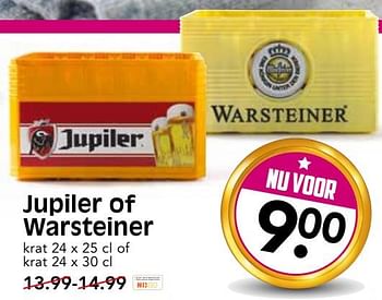 Aanbiedingen Jupiler of warsteiner - Huismerk - Em-té - Geldig van 22/10/2017 tot 28/10/2017 bij Em-té