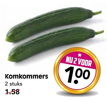 Aanbiedingen Komkommers - Huismerk - Em-té - Geldig van 22/10/2017 tot 28/10/2017 bij Em-té