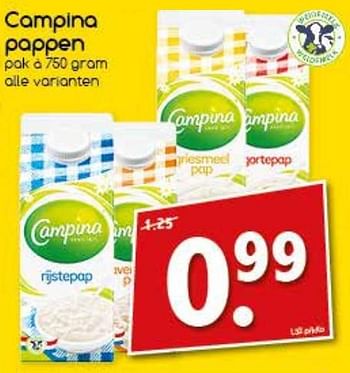 Aanbiedingen Campina pappen - Campina - Geldig van 23/10/2017 tot 28/10/2017 bij Agrimarkt
