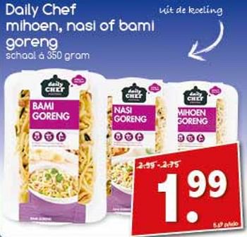 Aanbiedingen Daily chef mihoen, nasi of bami goreng - Daily chef - Geldig van 23/10/2017 tot 28/10/2017 bij Agrimarkt