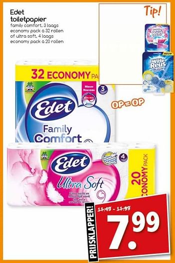 Aanbiedingen Edet toiletpapier - Edet - Geldig van 23/10/2017 tot 28/10/2017 bij Agrimarkt