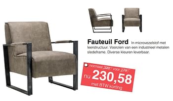 Aanbiedingen Fauteuil ford - Huismerk - Woon Square - Geldig van 23/10/2017 tot 28/10/2017 bij Woon Square