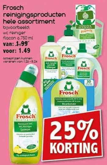 Aanbiedingen Frosch reinigingsproducten-wc reiniger - Frosch - Geldig van 23/10/2017 tot 28/10/2017 bij Agrimarkt