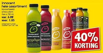 Aanbiedingen Innocent antioxydant - Innocent - Geldig van 23/10/2017 tot 28/10/2017 bij Agrimarkt