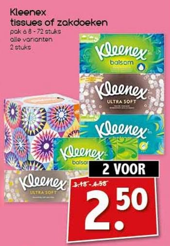 Aanbiedingen Kleenex tissues of zakdoeken - Kleenex - Geldig van 23/10/2017 tot 28/10/2017 bij Agrimarkt