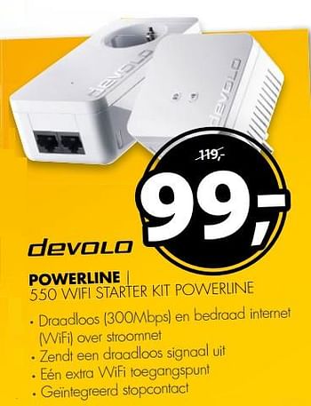 Aanbiedingen Powerline 550 wifi starter kit - Devolo - Geldig van 23/10/2017 tot 29/10/2017 bij Expert
