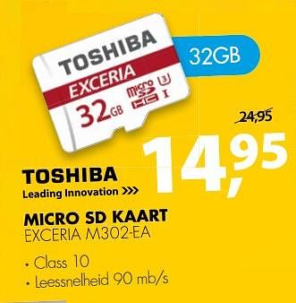 Aanbiedingen Toshiba micro sd kaart - Toshiba - Geldig van 23/10/2017 tot 29/10/2017 bij Expert