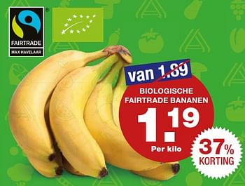 Aanbiedingen Biologische fairtrade bananen - Fair Trade - Geldig van 23/10/2017 tot 29/10/2017 bij Aldi