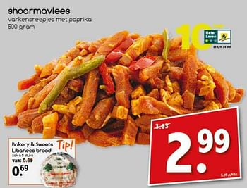 Aanbiedingen Shoarmavlees varkensreepjes met paprika - Huismerk - Agrimarkt - Geldig van 23/10/2017 tot 28/10/2017 bij Agrimarkt