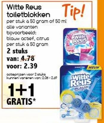 Aanbiedingen Witte reus toiletblokken - Reus - Geldig van 23/10/2017 tot 28/10/2017 bij Agrimarkt