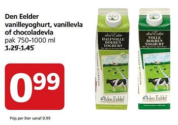 Aanbiedingen Den eelder vanilleyoghurt, vanillevla of chocoladevla - Den Eelder - Geldig van 23/10/2017 tot 29/10/2017 bij Jan Linders
