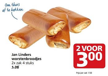 Aanbiedingen Jan linders worstenbroodjes - Huismerk - Jan Linders - Geldig van 23/10/2017 tot 29/10/2017 bij Jan Linders