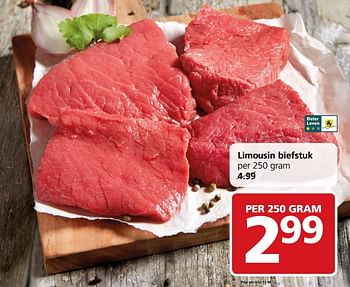 Aanbiedingen Limousin biefstuk - Huismerk - Jan Linders - Geldig van 23/10/2017 tot 29/10/2017 bij Jan Linders
