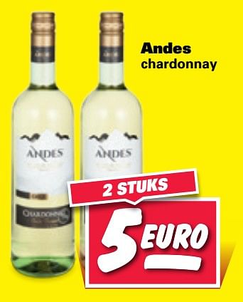Aanbiedingen Andes - Witte wijnen - Geldig van 23/10/2017 tot 29/10/2017 bij Nettorama
