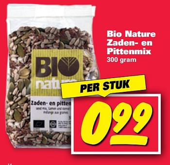 Aanbiedingen Bio nature zaden- en pittenmix - Bio Nature - Geldig van 23/10/2017 tot 29/10/2017 bij Nettorama