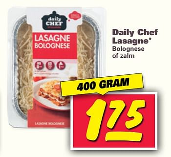 Aanbiedingen Daily chef lasagne - Daily chef - Geldig van 23/10/2017 tot 29/10/2017 bij Nettorama