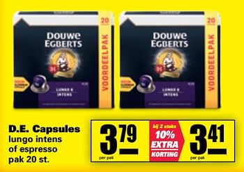 Aanbiedingen D.e. capsules - Douwe Egberts - Geldig van 23/10/2017 tot 29/10/2017 bij Nettorama