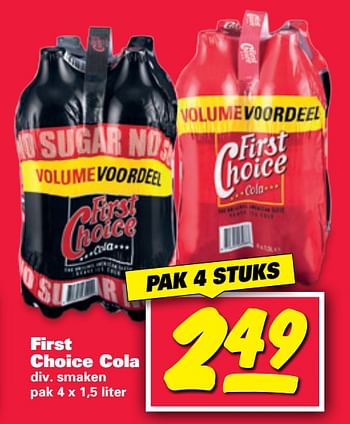 Aanbiedingen First choice cola - First choice - Geldig van 23/10/2017 tot 29/10/2017 bij Nettorama