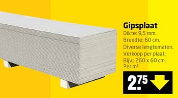 Aanbiedingen Gipsplaat - Huismerk - Formido - Geldig van 23/10/2017 tot 29/10/2017 bij Formido
