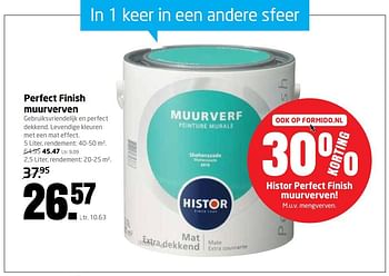 Aanbiedingen Perfect finish muurverven - Histor - Geldig van 23/10/2017 tot 29/10/2017 bij Formido