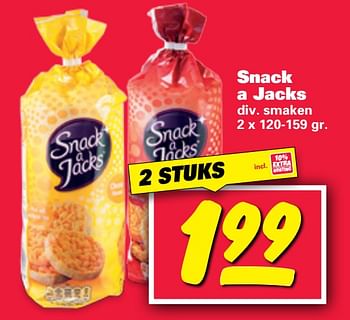 Aanbiedingen Snack a jacks - Snack a Jacks - Geldig van 23/10/2017 tot 29/10/2017 bij Nettorama