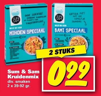 Aanbiedingen Sum + sam kruidenmix - Sum&amp;Sam - Geldig van 23/10/2017 tot 29/10/2017 bij Nettorama