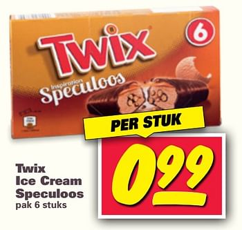 Aanbiedingen Twix ice cream speculoos - Twix - Geldig van 23/10/2017 tot 29/10/2017 bij Nettorama