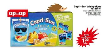 Aanbiedingen Capri-sun drinkpakjes - Capri-Sun - Geldig van 24/10/2017 tot 29/10/2017 bij Trekpleister