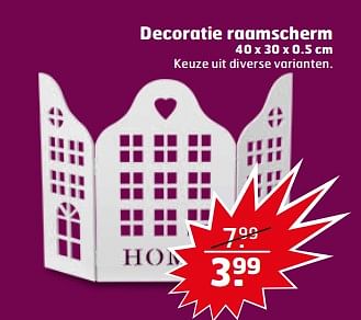 Aanbiedingen Decoratie raamscherm - Huismerk - Trekpleister - Geldig van 24/10/2017 tot 29/10/2017 bij Trekpleister