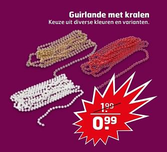 Aanbiedingen Guirlande met kralen - Huismerk - Trekpleister - Geldig van 24/10/2017 tot 29/10/2017 bij Trekpleister