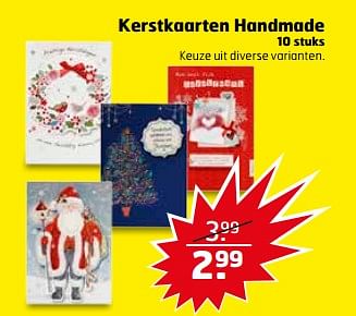 Aanbiedingen Kerstkaarten handmade - Huismerk - Trekpleister - Geldig van 24/10/2017 tot 29/10/2017 bij Trekpleister