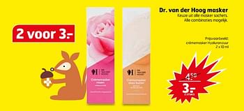 Aanbiedingen Crèmemasker hyaluronzuur - Dr. Van Der Hoog - Geldig van 24/10/2017 tot 29/10/2017 bij Trekpleister
