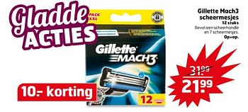 Aanbiedingen Gillette mach3 scheermesjes - Gillette - Geldig van 24/10/2017 tot 29/10/2017 bij Trekpleister
