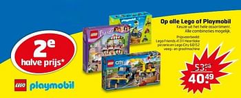 Aanbiedingen Lego friends 41311 heartlake pizzeria en lego city 60152 veeg- en graafmachine - Lego - Geldig van 24/10/2017 tot 29/10/2017 bij Trekpleister