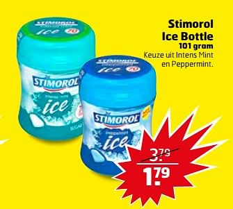 Aanbiedingen Stimorol ice bottle - Stimorol - Geldig van 24/10/2017 tot 29/10/2017 bij Trekpleister
